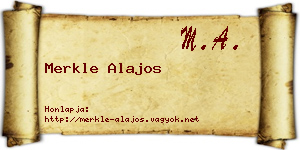 Merkle Alajos névjegykártya